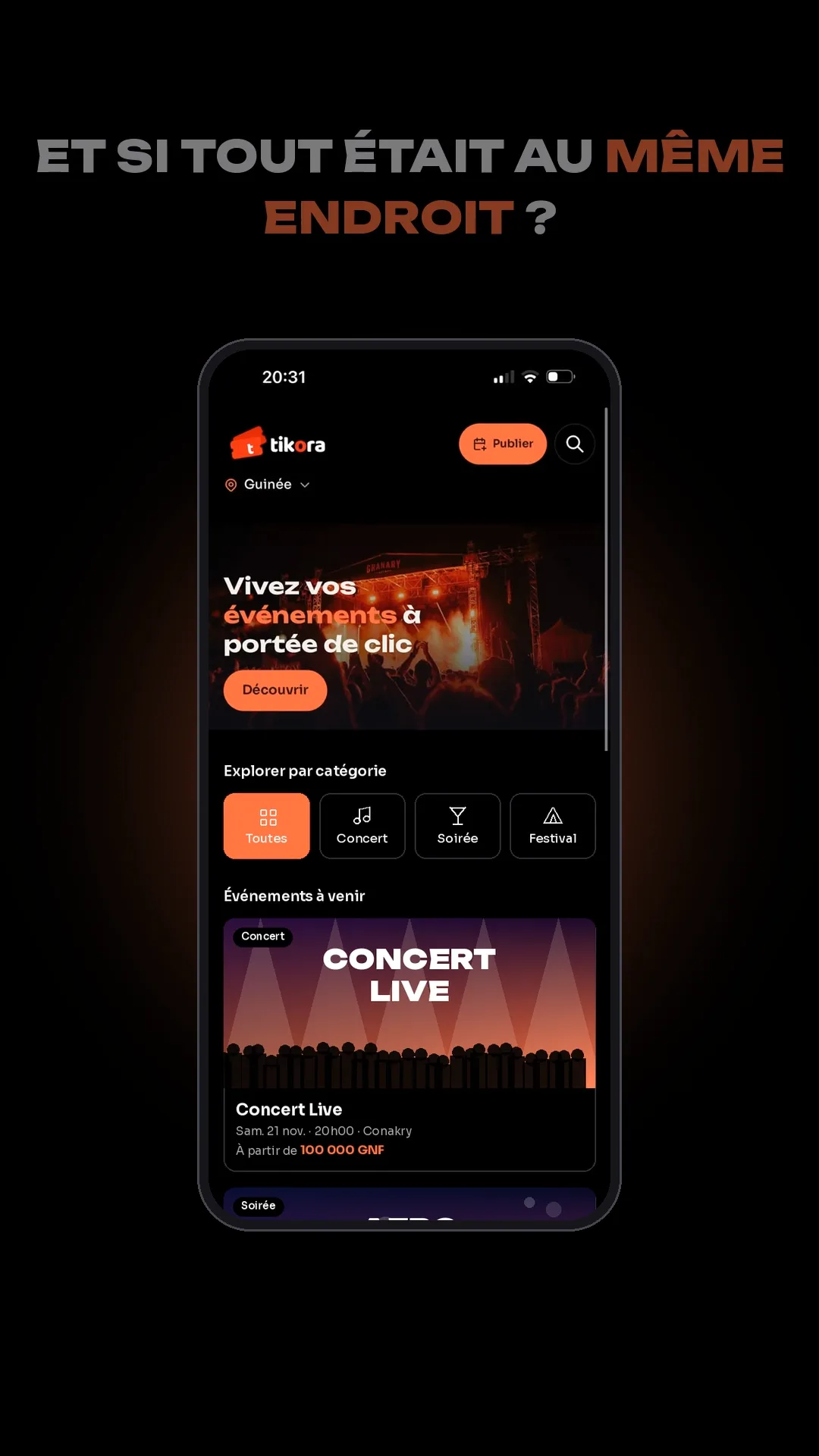 Visuel clé TIKORA, plateforme de billetterie événementielle